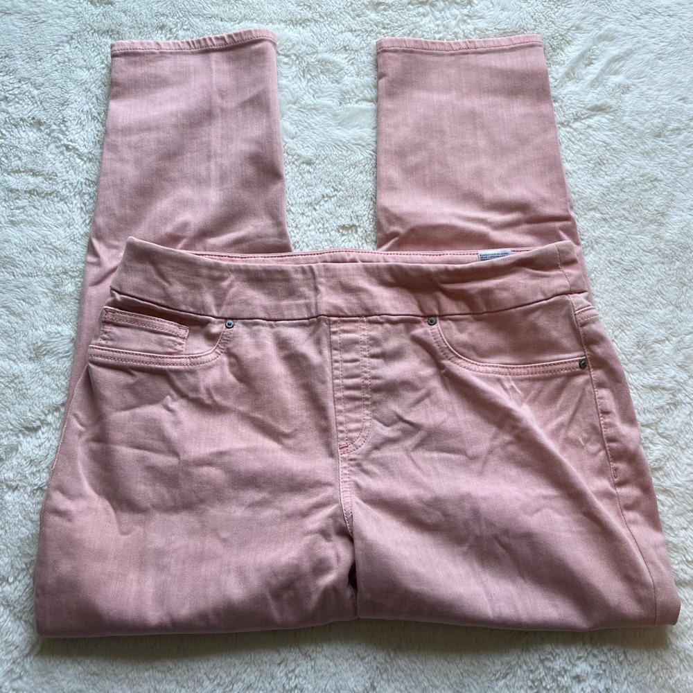 Chicos So Slimming Jeggings Ankle Pants Pink Size 10P Petite Pull On Stretch